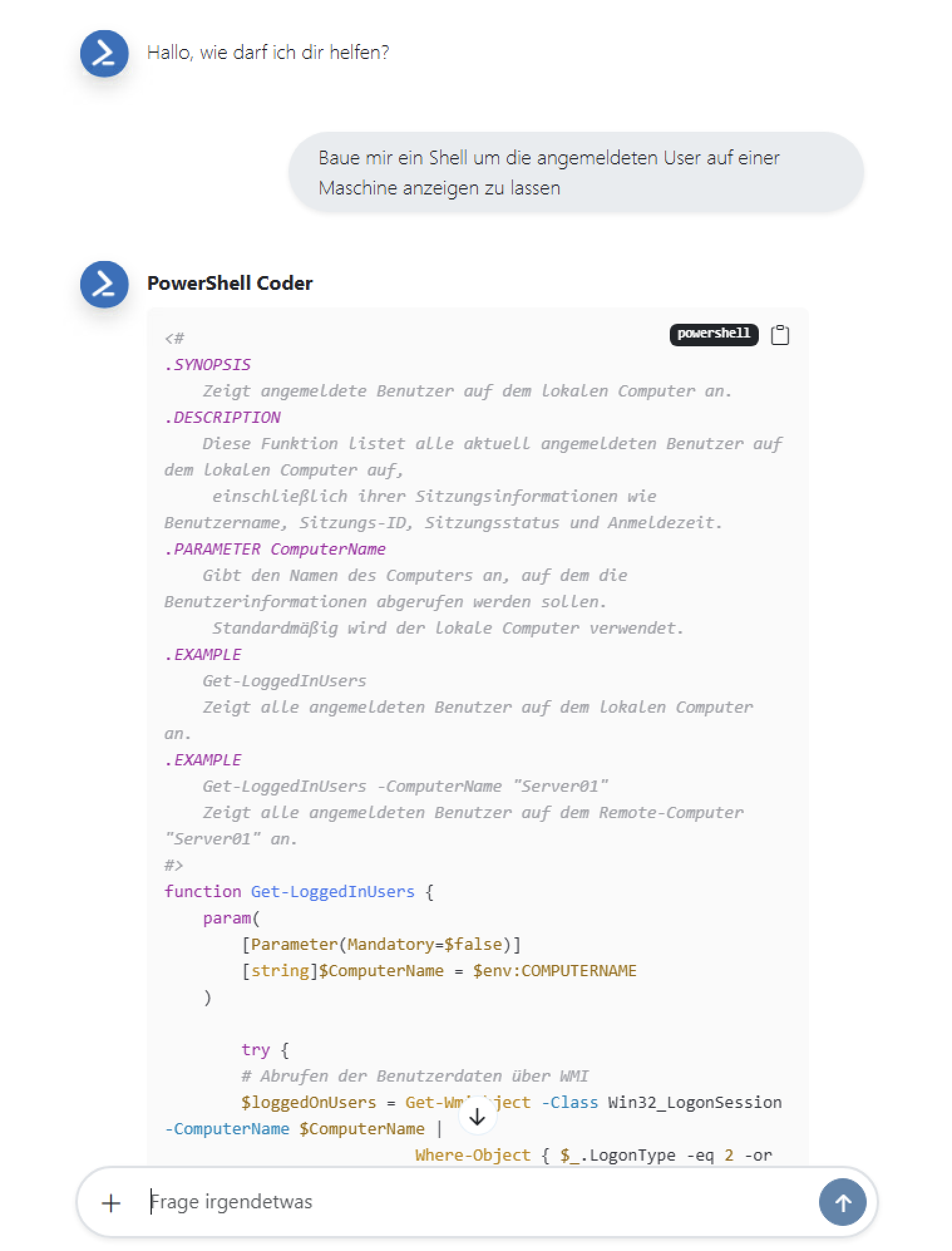 PowerShell Coder Screenshot